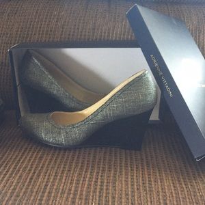 Adrienne Vittadini  charcoal with black wedge heel